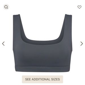 NWT Skims Signature Swim Tank Bikini Top in Gunmetal